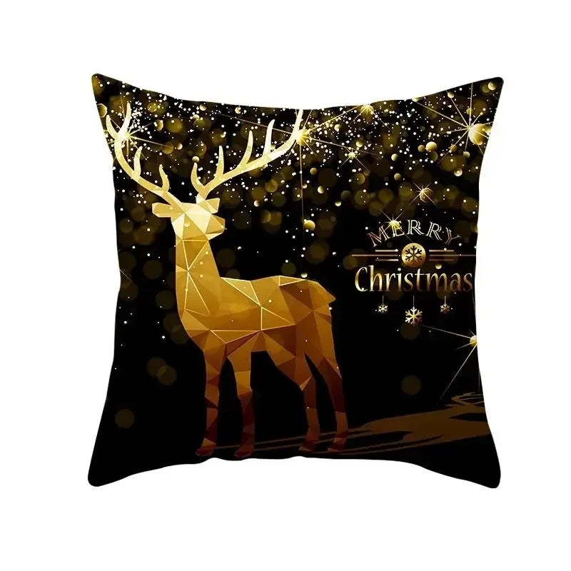 Juleputetrekk Sett – Elegant Juledekorasjon for Sofa og Stue, Festlige Putetrekk 45x45 cm, Høy- Kvalitets Bomull