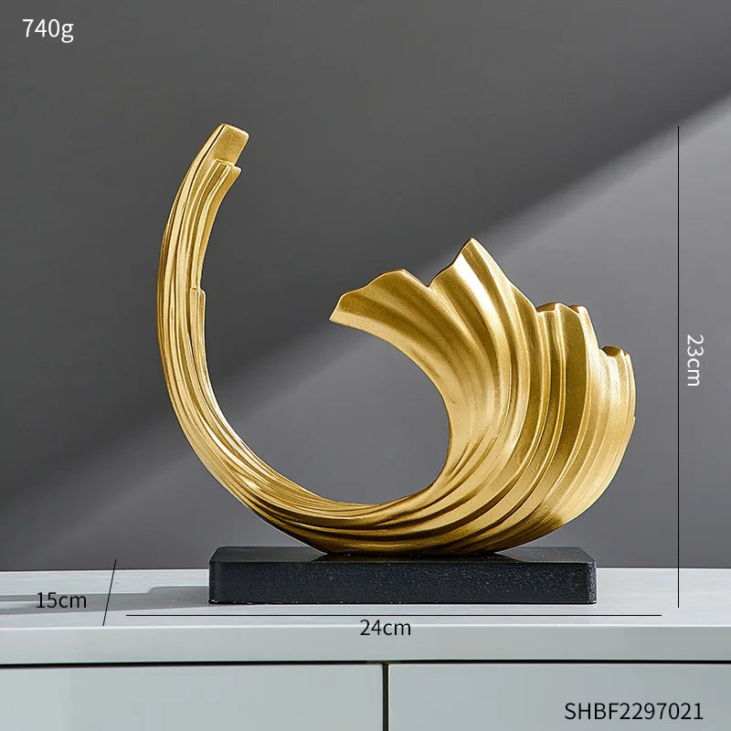 Norvo Decor Abstrakt Skulptur Har Kunst Gullstatue Stue Norvo Dekorasjon Kontor Skrivebords Tilbehør Håndverk Ornamenter