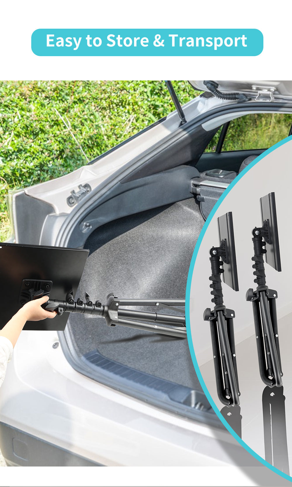 Justerbart sammenleggbart laptopbordstativ med avtakbare hjul og 2 brett for komfort overalt Norvo