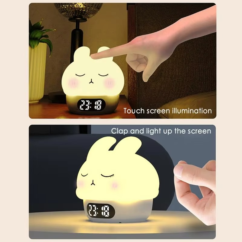 Norvo | Bunny Digital Vekkerklokke med Søvntreiner og Nattlys