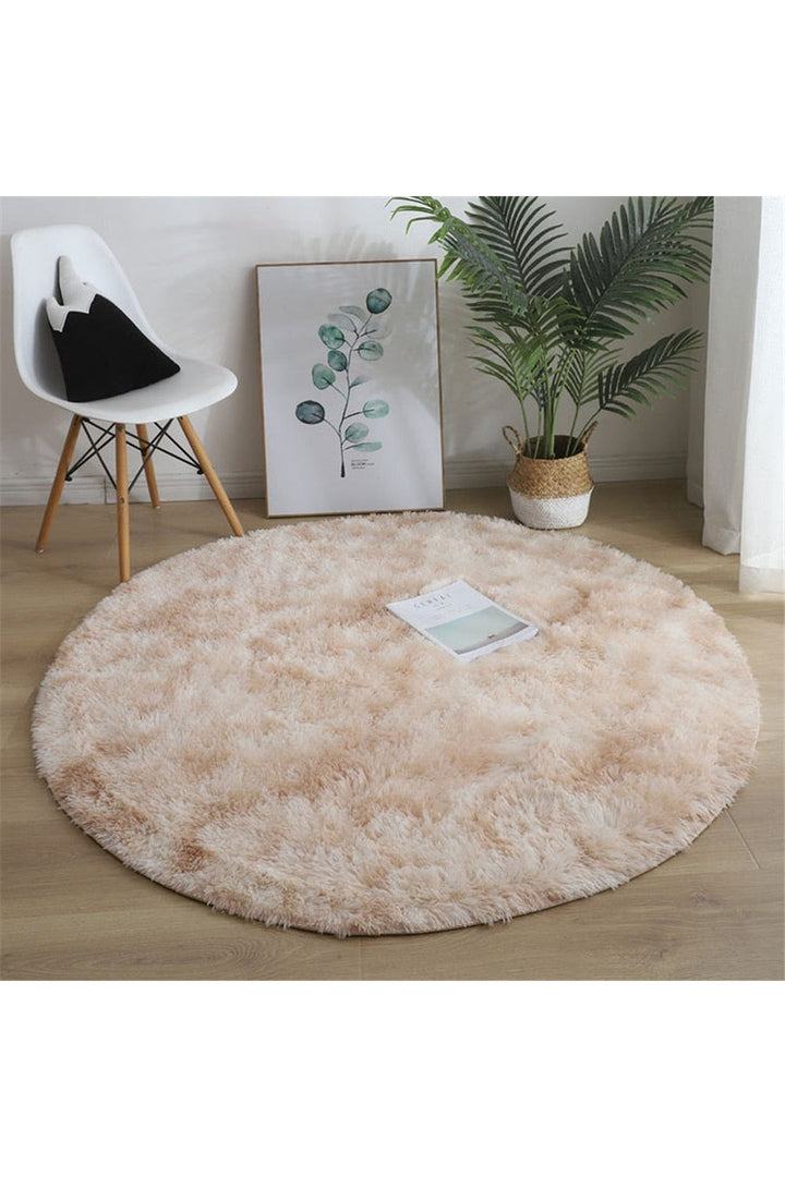 Myk Fluffy Rund Teppe