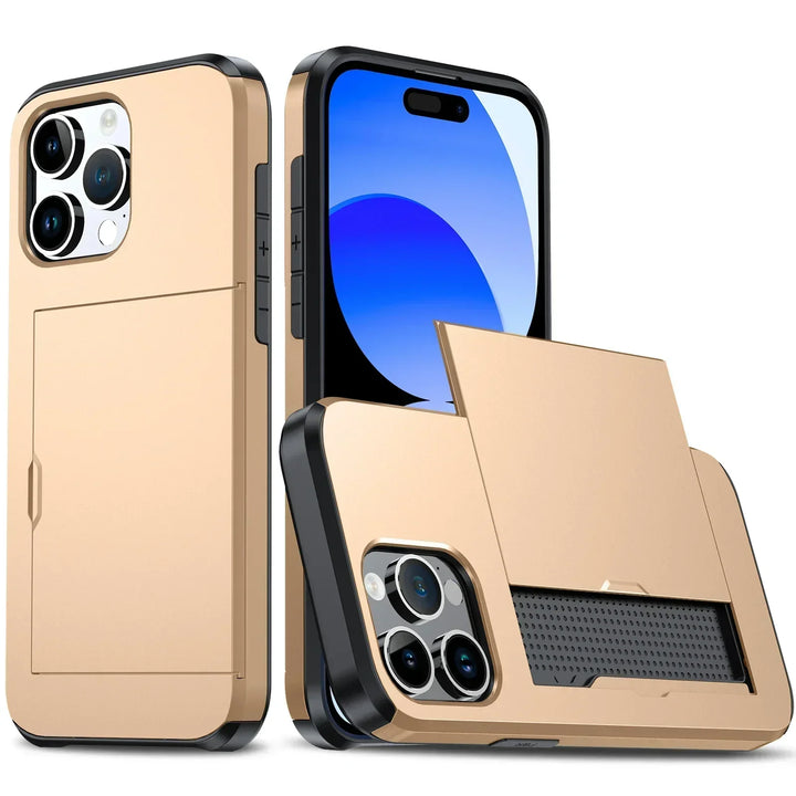 Norvo | LuxShield iPhone-deksel med kortlomme | Slank design | Kortoppbevaring | Beskyttelse og stil