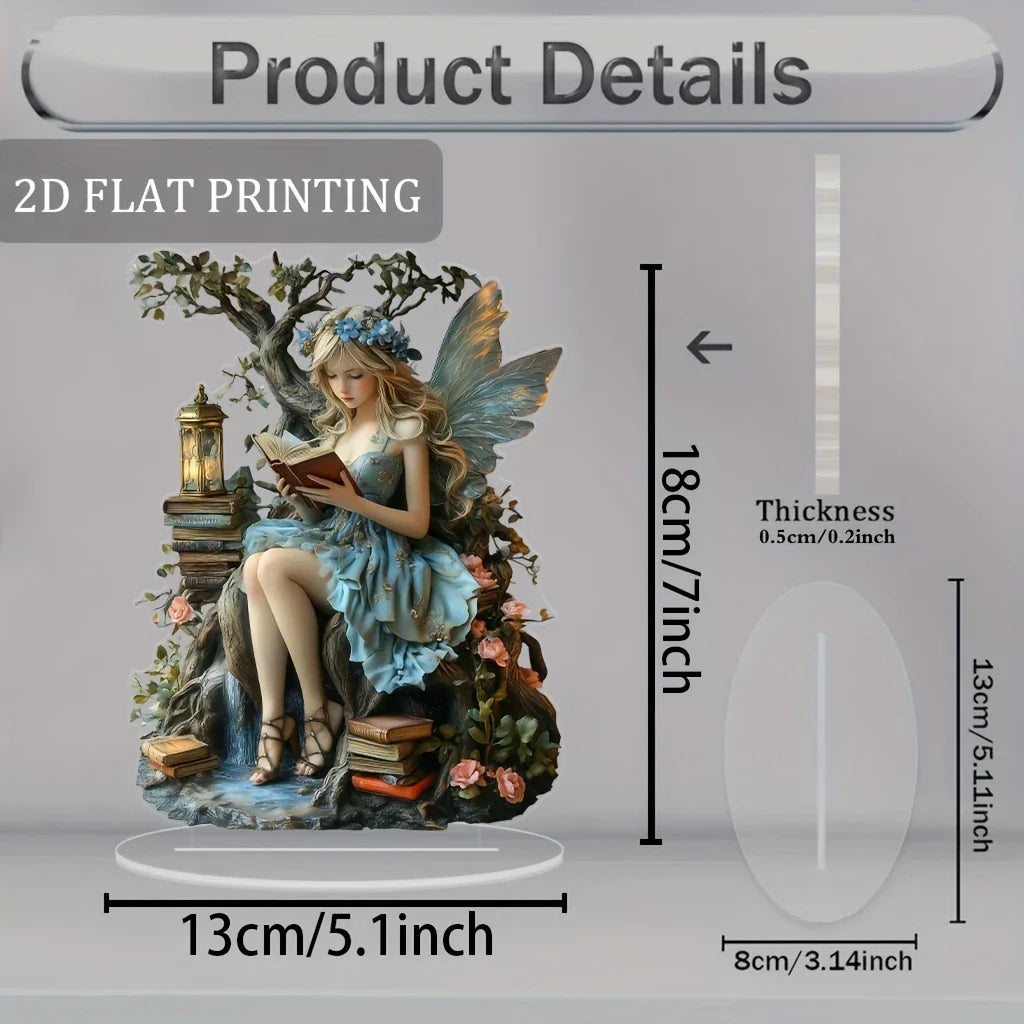 Norvo | Celestia Akryl Borddekorasjon Engel | Eventyr Stativ | 18 cm | Gave & Foto Rekvisitt