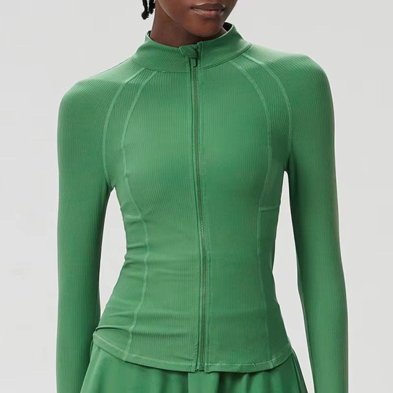 Norvo | Kvinne Slim Fit Løpejakke med Full Glidelås Langermet Lett Sportstopp