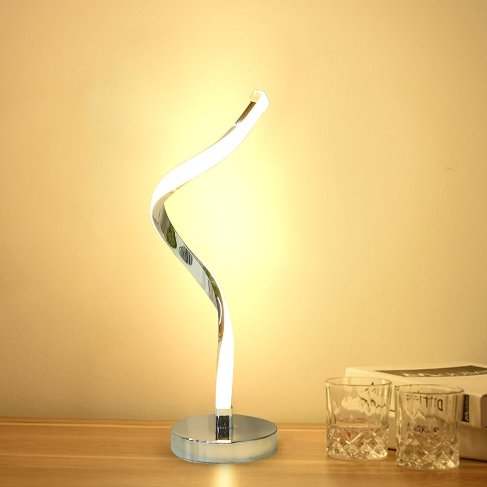 Norvo | SpiralGlow – LED Skrivebordslampe med Spiral Design for Soverom