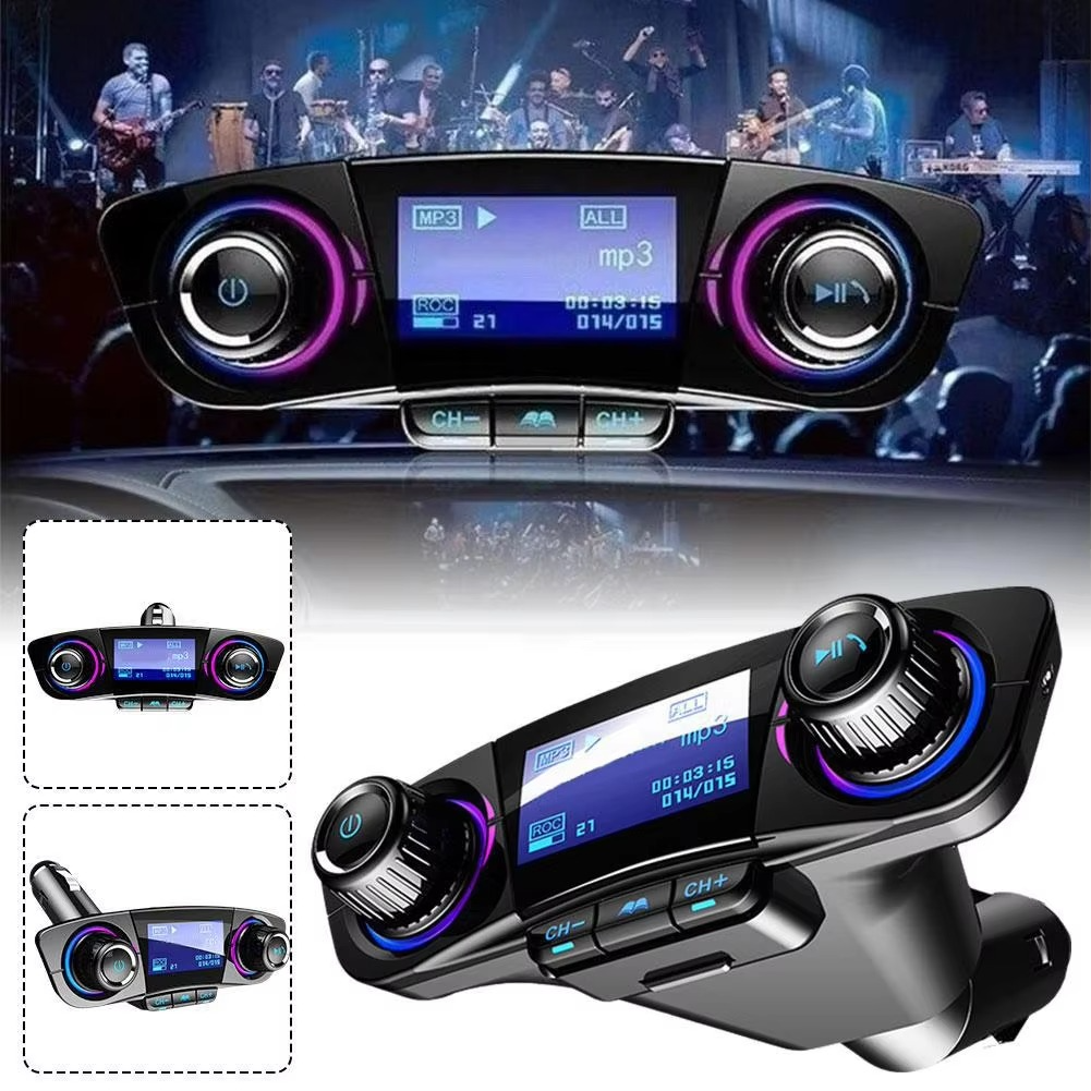 Norvo | Bluetooth 5.0 Car FM transmitter with dual USB charger and LED display