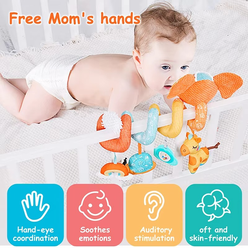 Norvo | Elefant Spiral Sanse Aktivitet Leketøy for Bilsete, Barnevogn og Køye