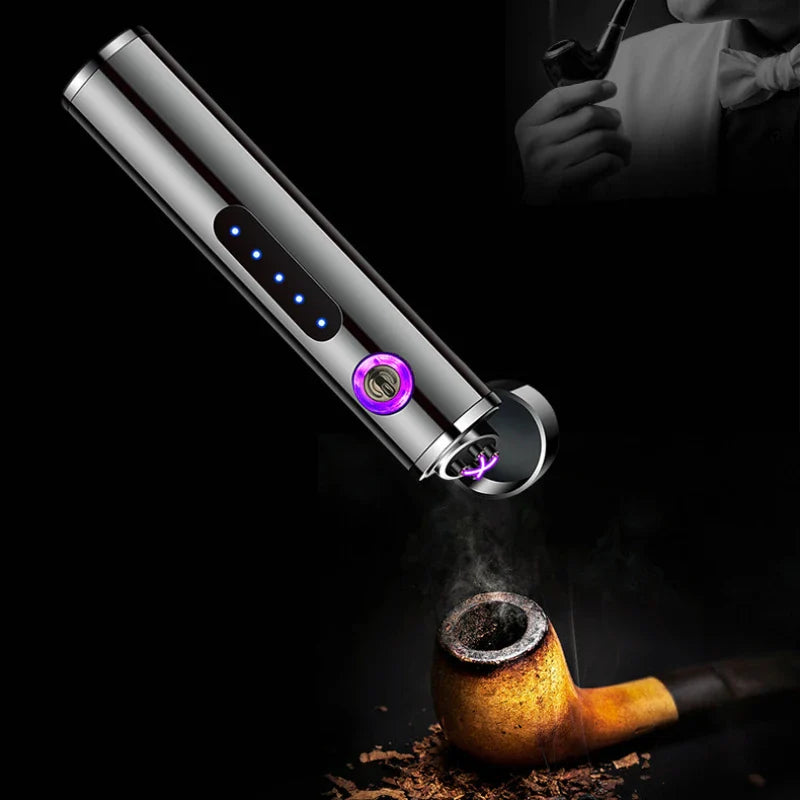 Norvo | Voltrino Sylinder USB lighter | Dobbelt bue teknologi | Oppladbar & vindproof | Edelmetall hus for menn