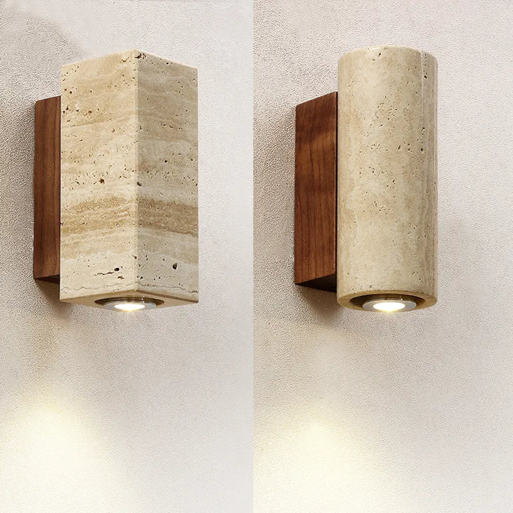 Norvo | Moderne Naturlig LED Vegglampe laget av Travertin
