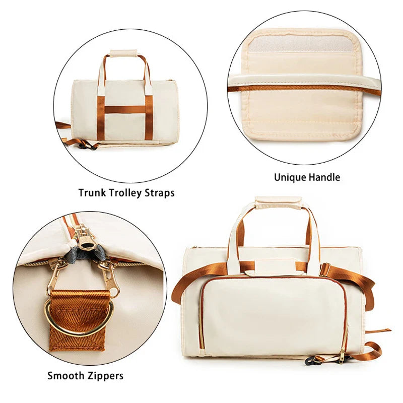 Norvo | Voyatura FlexPack | Sammenleggbar reiseveske med dressrom | 53 L | 3-i-1 ryggsekk, skulderveske & duffelveske