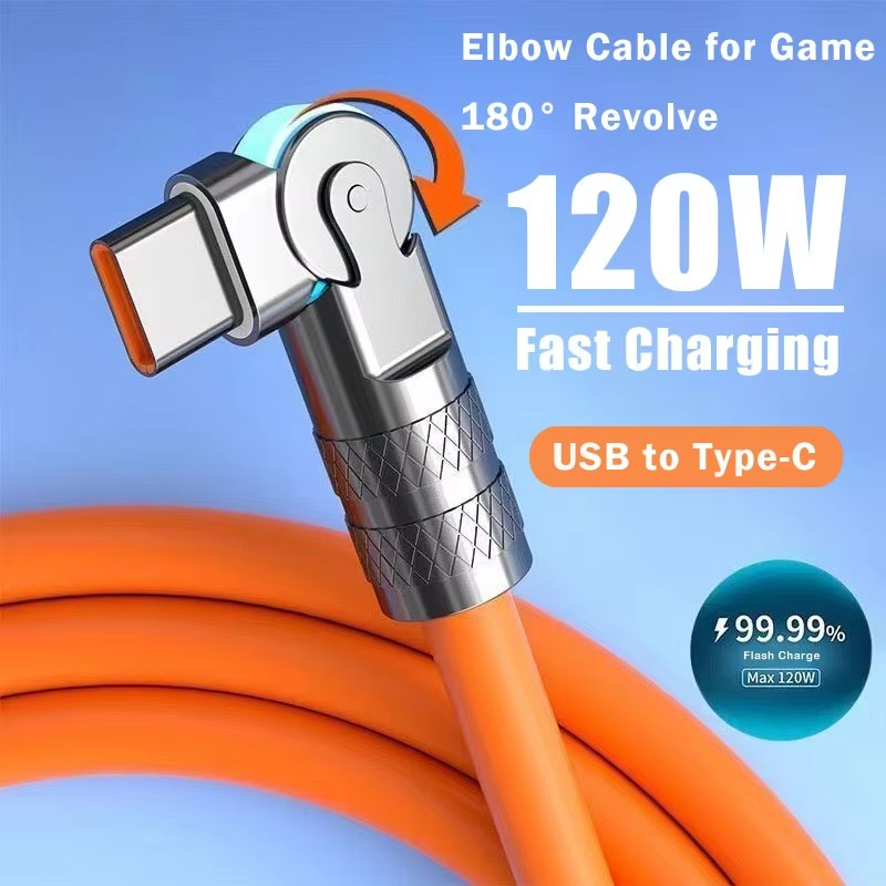 Norvo | Ultra-Nettbar 180° Roterende USB-C Hurtiglader Kabel for Spill-telefoner