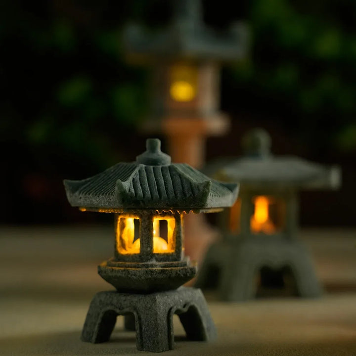 Norvo | Mini-Pagoda ZenStone | Sandstein Dekorasjon | For Hage, Bonsai & Zen Oaser | Håndlaget
