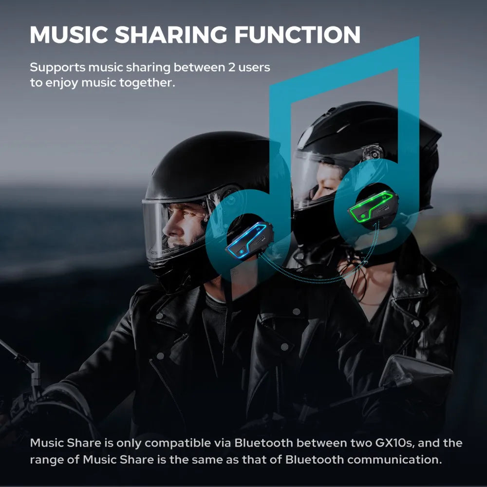 Norvo | Bluetooth Motorsykkel Intercom 10 Ryttere & IP67 Vanntett – RideSync