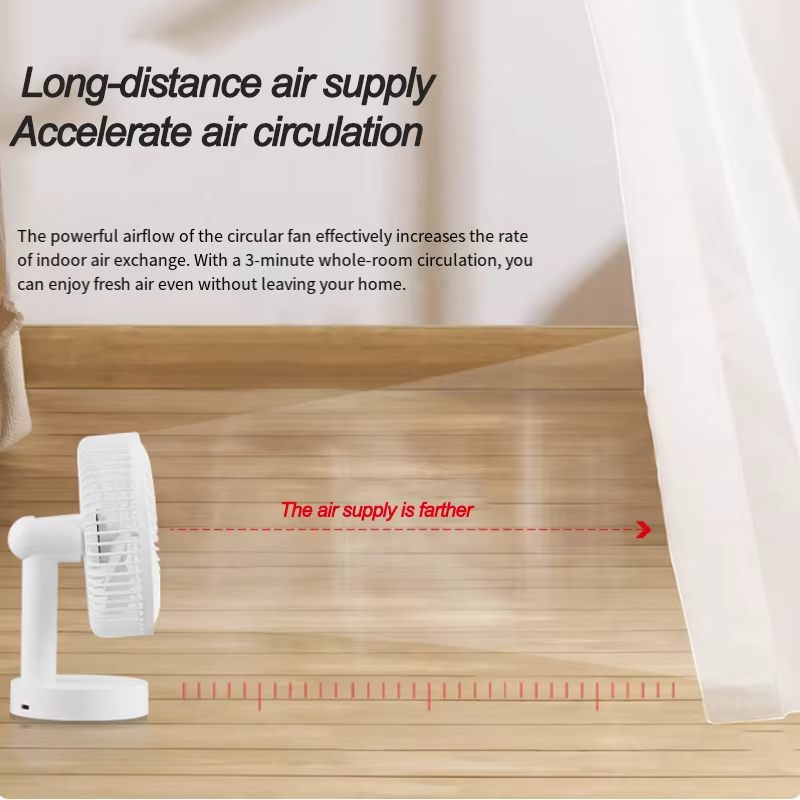 Norvo | USB Skrivebord Oscillerende Vifte med Justerbart Hode og Kraftig Luftstrøm