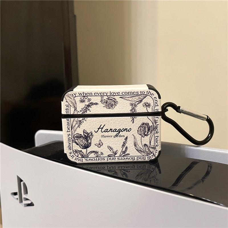 Norvo | Kunstnerisk Blomst Lær Airpods Etui