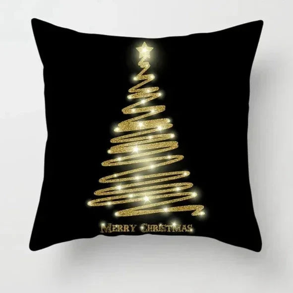 Juleputetrekk Sett – Elegant Juledekorasjon for Sofa og Stue, Festlige Putetrekk 45x45 cm, Høy- Kvalitets Bomull