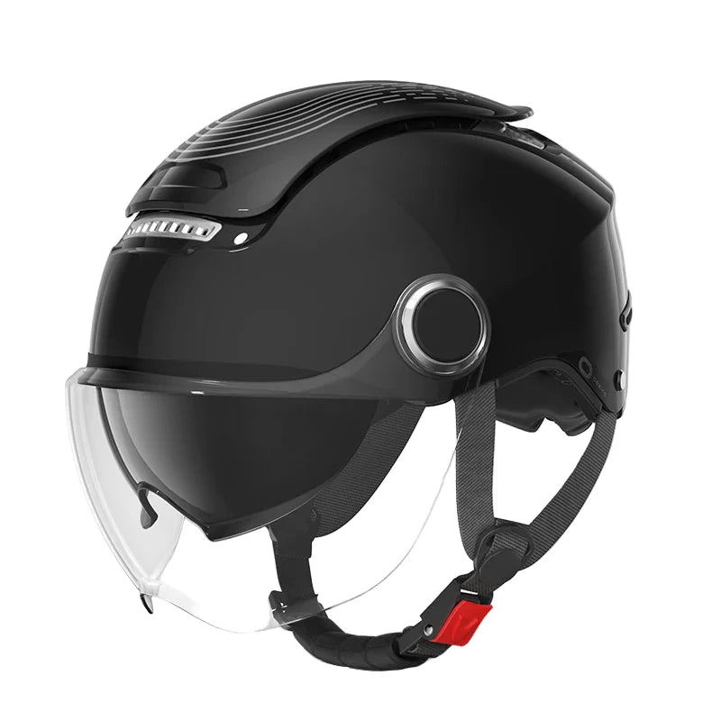 Norvo | Åpen ansikts motorsykkelhjelm med doble linser og pustende sommerdesign – RiderMax