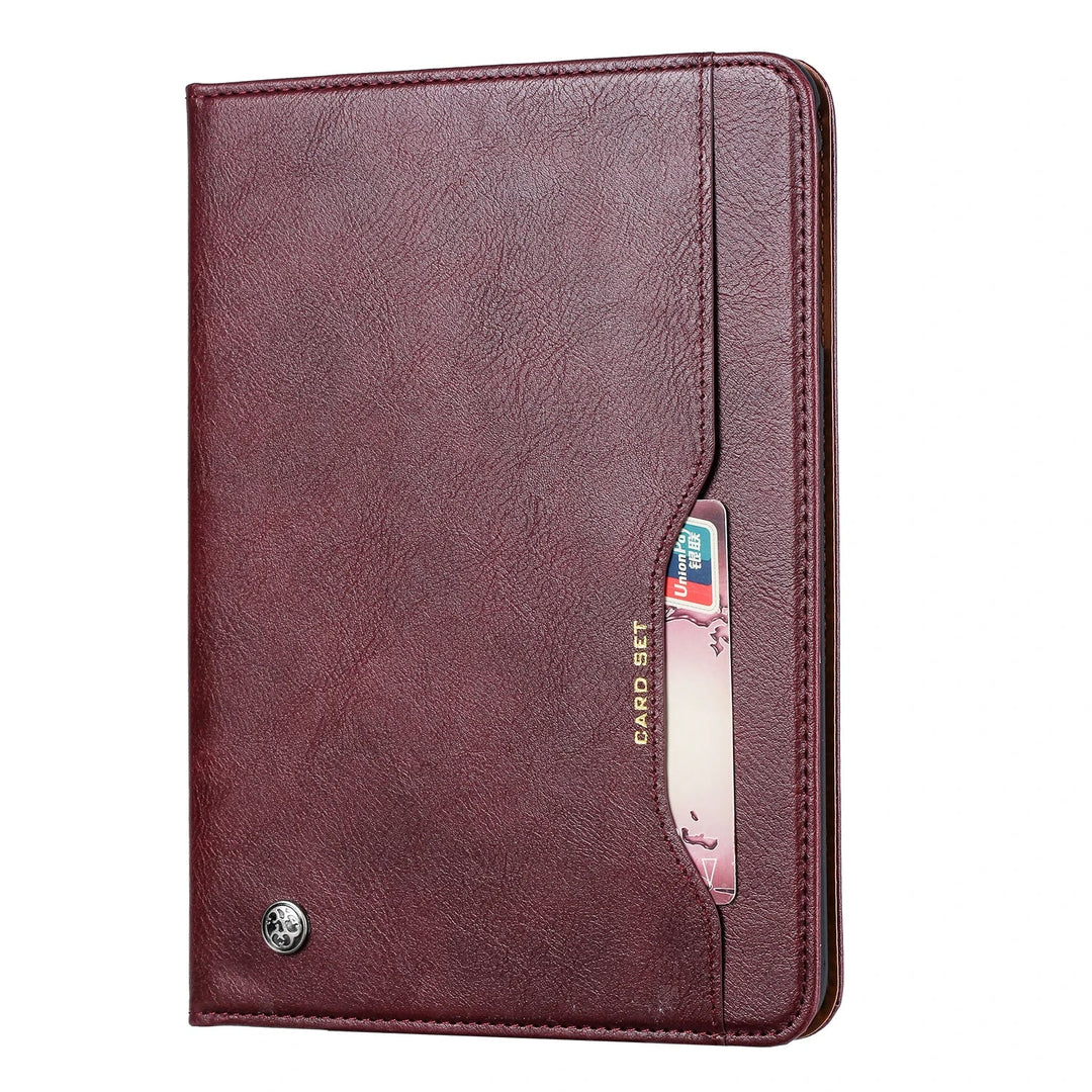 Norvo | Lær Flip Case for iPad 9.7 (2017-2018), 10.2 (7. / 8. generasjon), Air 2/3/4, Pro 9.7/10.5/11 - Vanntett, Støtsikker, Forretnings Tablet Case