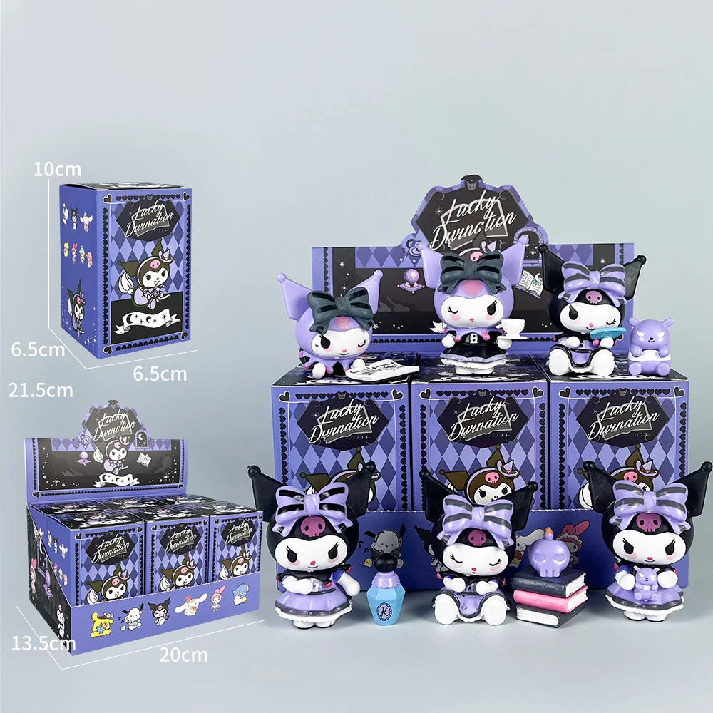 Sanrio Kuromi 6Pcs Blind Box Action Figures - Lucky Divination Series Søte Anime Dukker for Samlere
