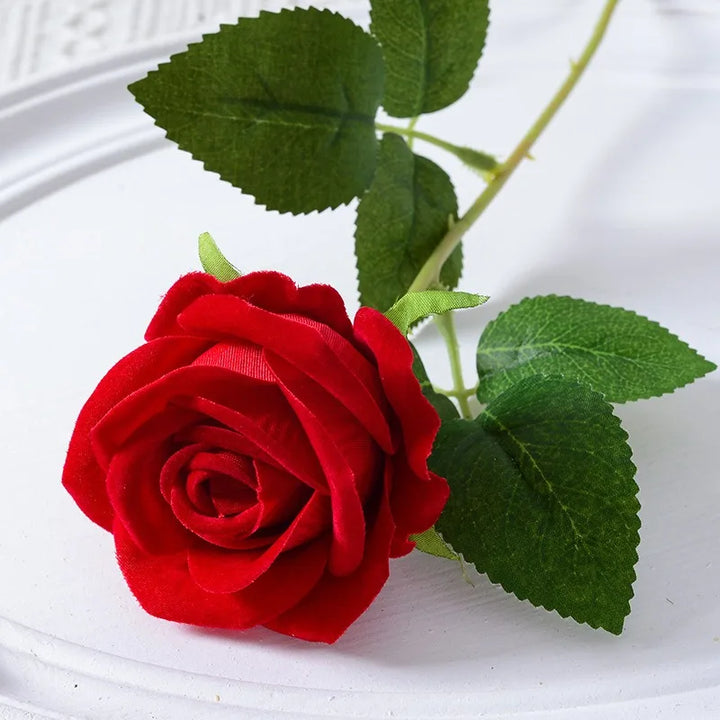 Norvo | 20 stykker Realistisk Fløyels Silke Rose Bukett