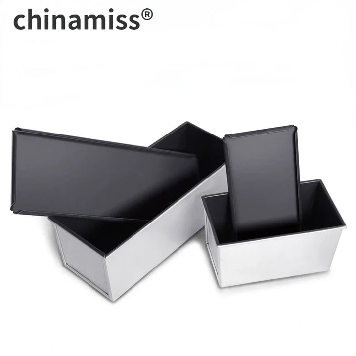 Norvo | Premium Non-stick Aluminiumlegering Toastbokser med lokk - Ulike størrelser (250g/450g/600g/750g/900g/1000g) for baking av brød og kaker