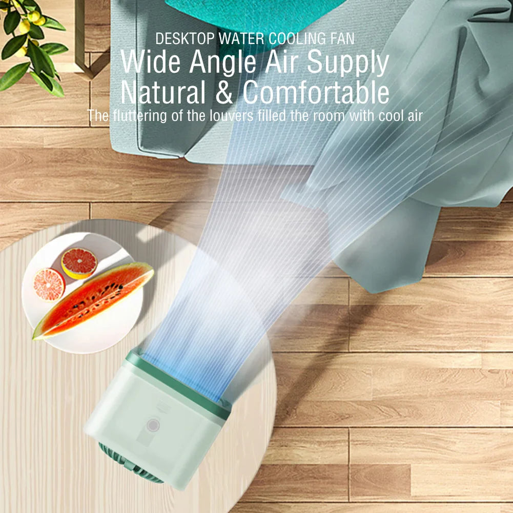 Norvo | Coolivio Mini AirCooler | Bærbar 3-i-1 USB-vifte med luftfukting og kjølefunksjon | 3 nivåer | 2500 mAh batteri | For kontor, reise og hjem