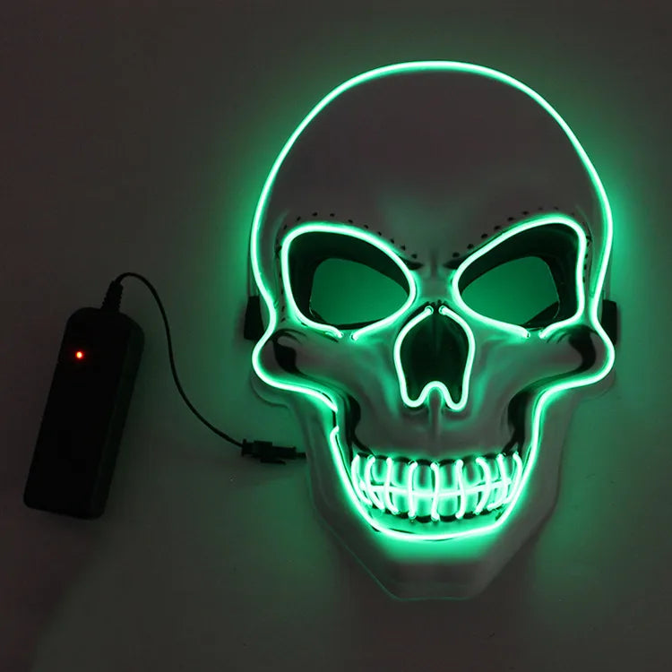 Norvo | LED Halloween Horror Hodeskalle Maske - Lysende Cosplay Maske for Halloween Festdekorasjon