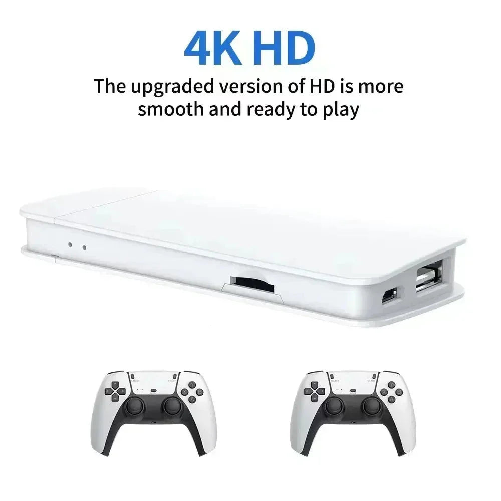 Mini Retro Spillkonsoll med 20 000 Klassiske Spill - 4K HD Utgang, Dobbelt Trådløse Kontrollere