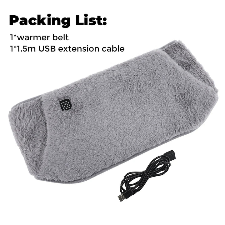 Norvo | ThermaBelt Pro | Elektrisk varmebelte med grafen-teknologi | 3-trinns temperaturkontroll | Hånd- og midjevarmer laget av krystallfløyel | USB-drevet