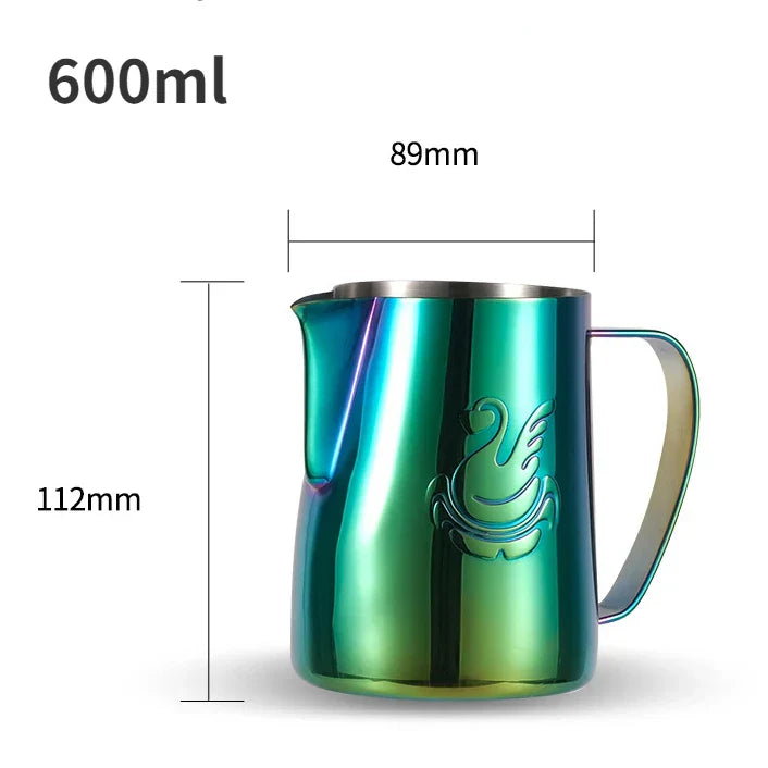 Norvo | 600ml rustfritt stål kaffekanne melkeskummer kopp kremfremstiller espresso latte kunst verktøy elegant svane