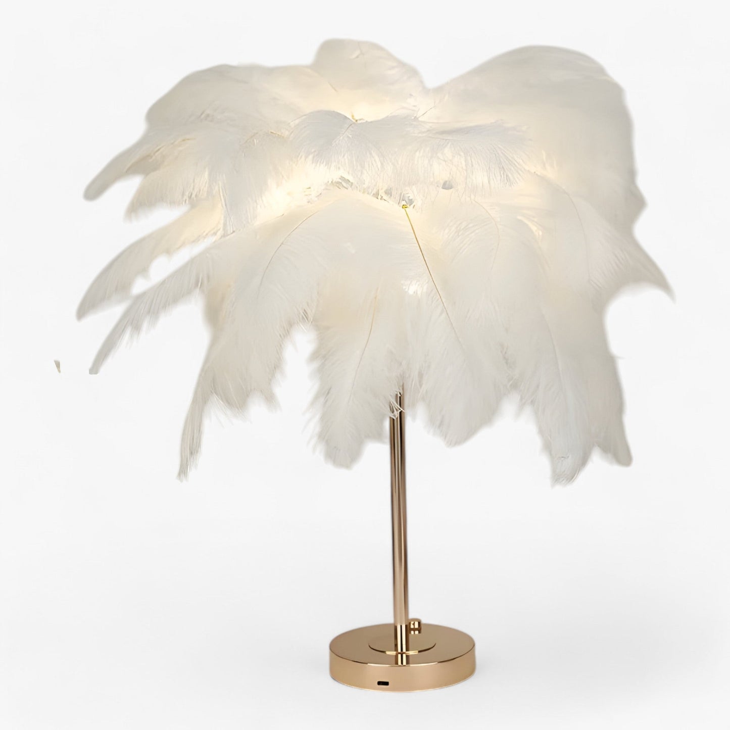 Norvo | FeatherGlow | Bordlampe med berøringskontroll - LED med fjær til bryllup og romdekorasjon