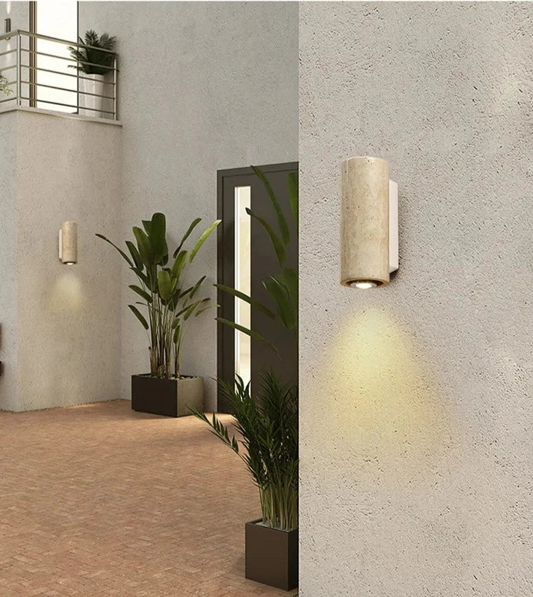Norvo | Moderne Naturlig LED Vegglampe laget av Travertin