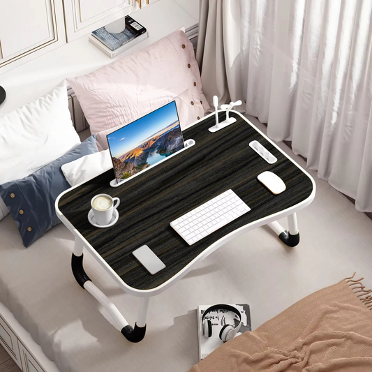 Norvo | Bærbart sammenleggbart laptopbord med USB-lampe, vifte og koppholder - 15,75" x 23,62"