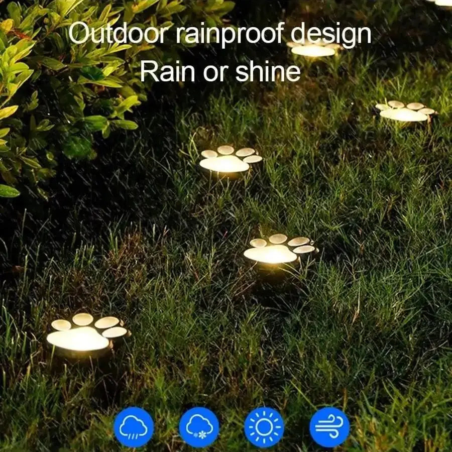 Norvo | Solcellelampe i poteavtrykkdesign – LED hagebelysning i flerfarge til utendørsbruk