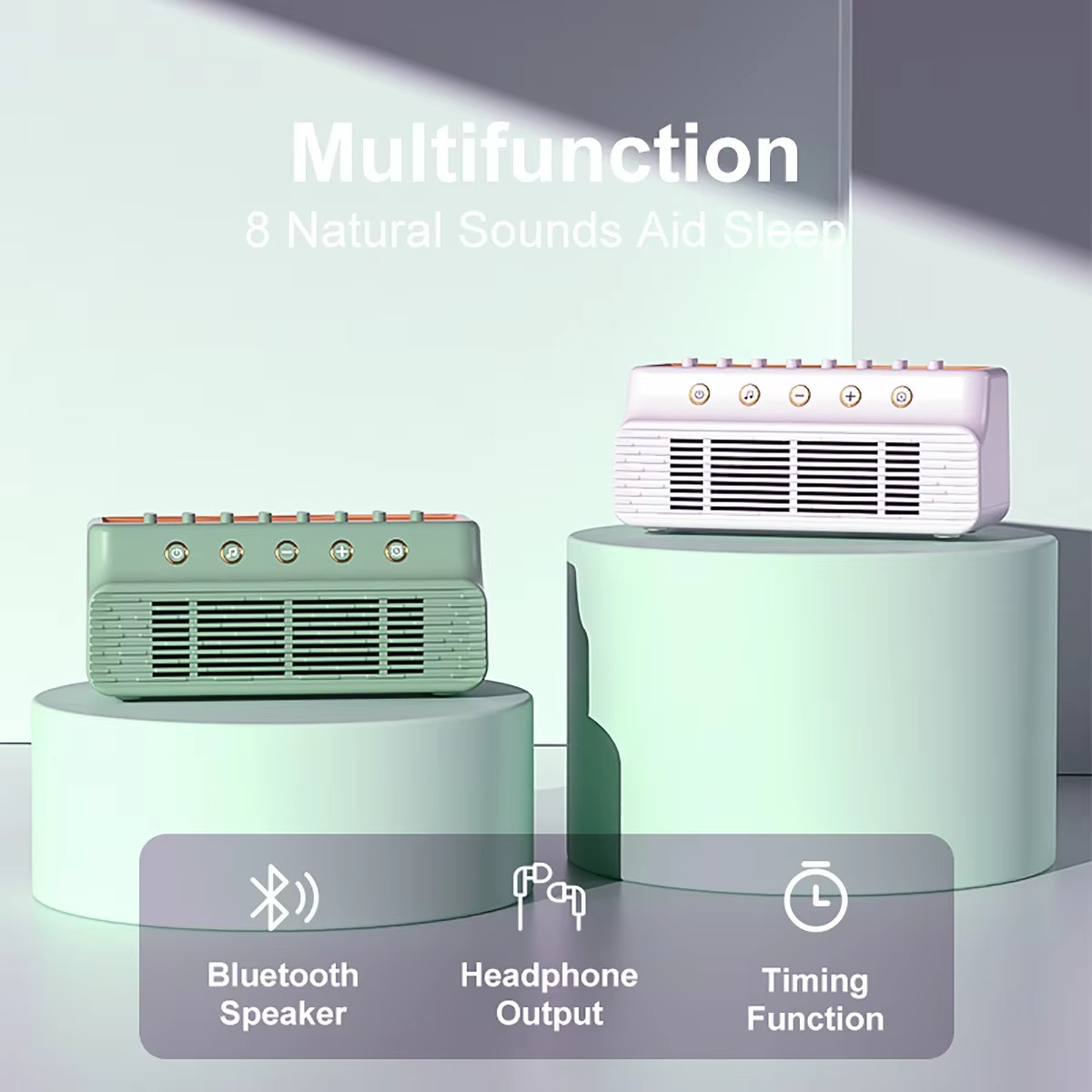 Norvo | Bærbar hvit støy Bluetooth-høyttaler med naturlyder og søvnfunksjon