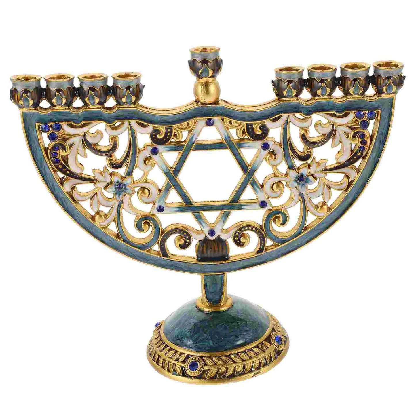 Norvo | Auriona Menorah Lysestake | Chanukah Lysestake & Borddekorasjon | Bryllup & Høytidsdekorasjon | Luksuriøs Eleganse