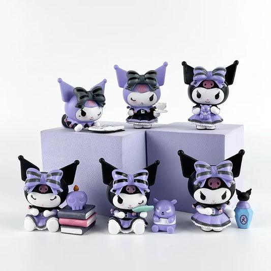 Sanrio Kuromi 6Pcs Blind Box Action Figures - Lucky Divination Series Søte Anime Dukker for Samlere