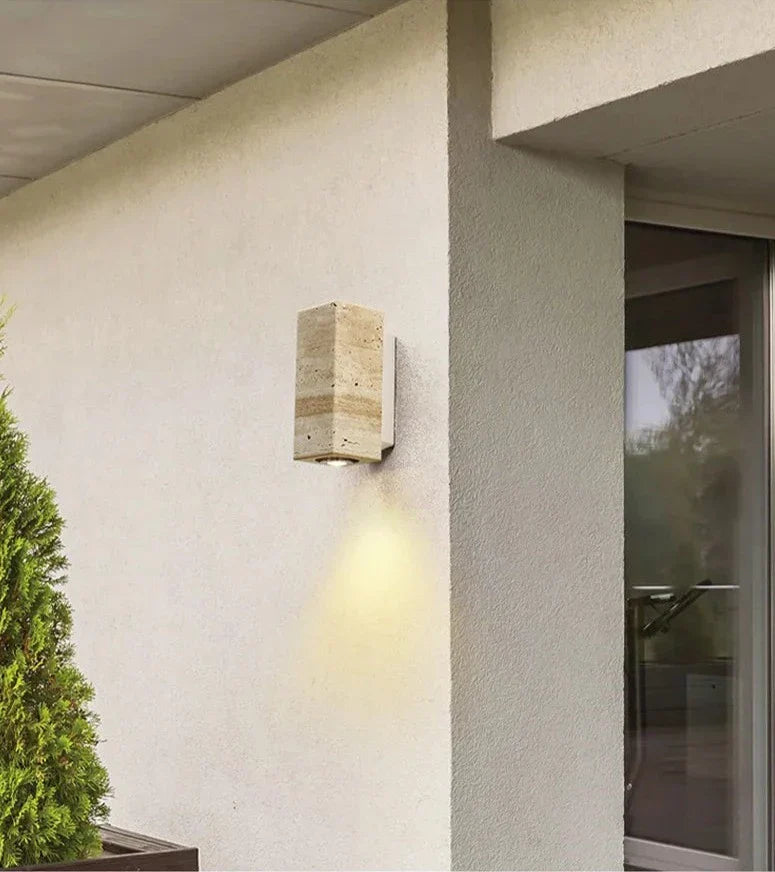 Norvo | Moderne Naturlig LED Vegglampe laget av Travertin
