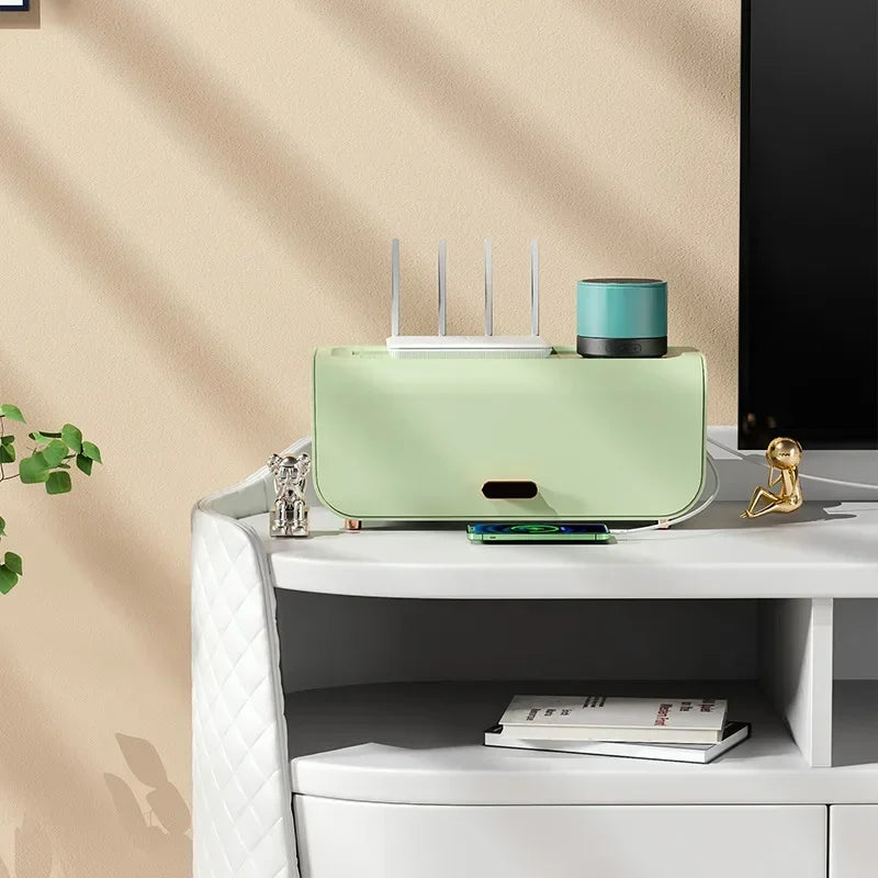 Norvo | OrgaVolt Kabelboks med lokk | Støvtett & Vanntett | Oppbevaringsboks for strømuttak & ladekabler | For stue & kontor