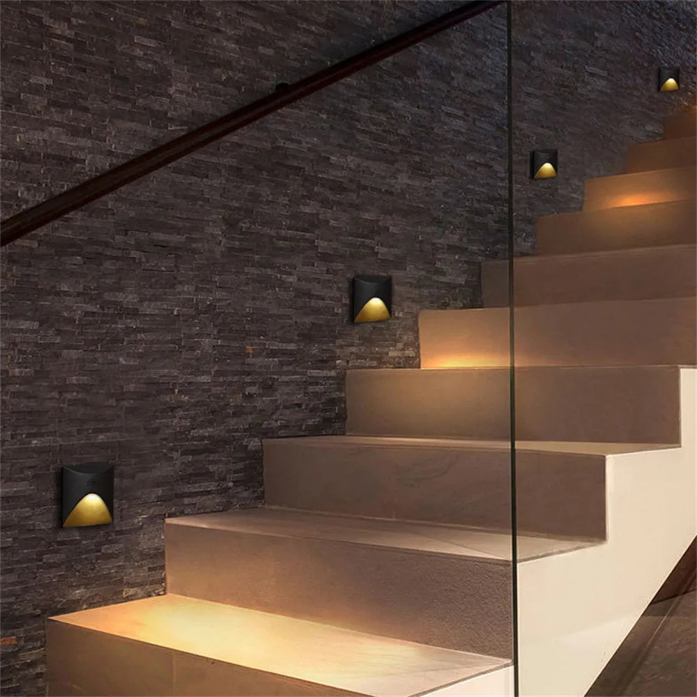 Norvo | Moderne vanntett IP65 LED innfelt vegglampe for utendørs belysning - 3W innebygd trinn- og trapp-balkongportal lys
