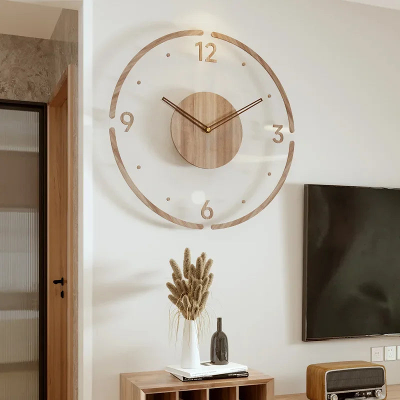 Norvo | Moderne veggklokke i tre – Minimalistisk og elegant design for stuen