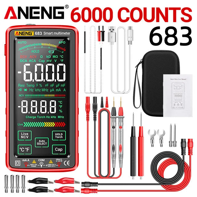 Norvo | 683 Smart Multimeter - High-End Touch, 6000 Counts, Oppladbar