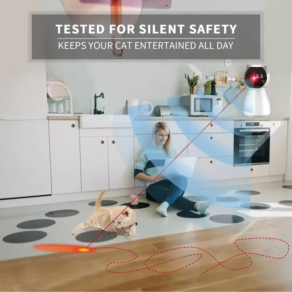 Norvo | Katt Interaktiv Laserleketøy – Bevegelsesorientert Jaktmoro for Innendørs Katter