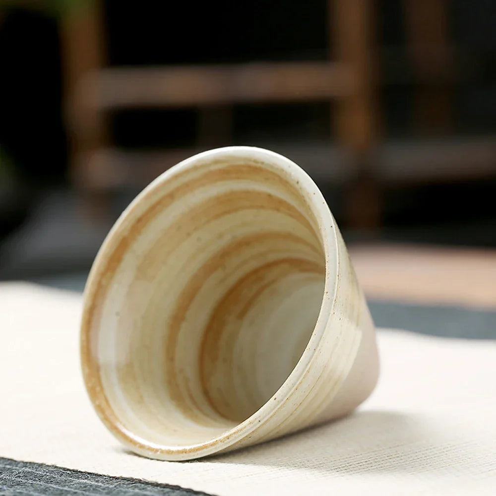 Norvo | Japansk kaffekopp med fat, 1 stk, retro keramisk tekopp, krus, latte, espresso, pull0, blomster cappuccino, ny keramikkopp, 100 ml/3,5 oz