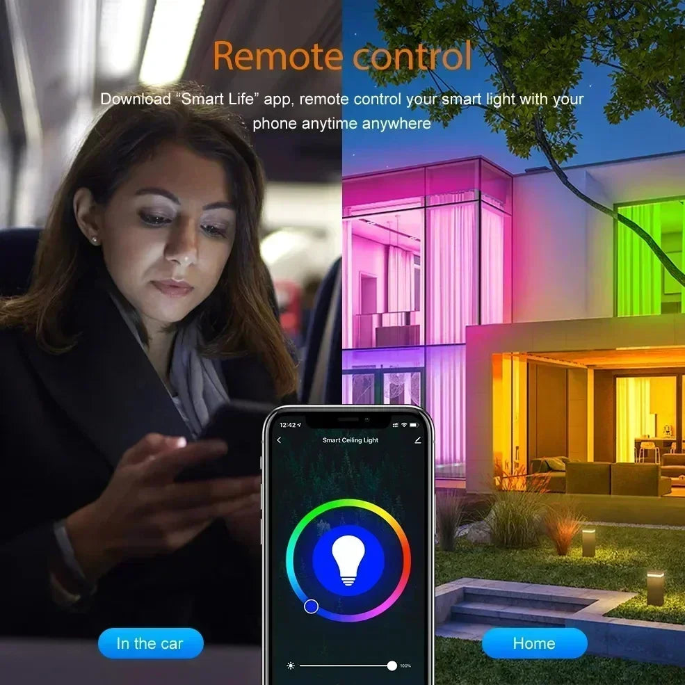 Tuya Zigbee Smarte LED Pærer E27 - WiFi Lys kontrollert via SmartLife Google Alexa Apper