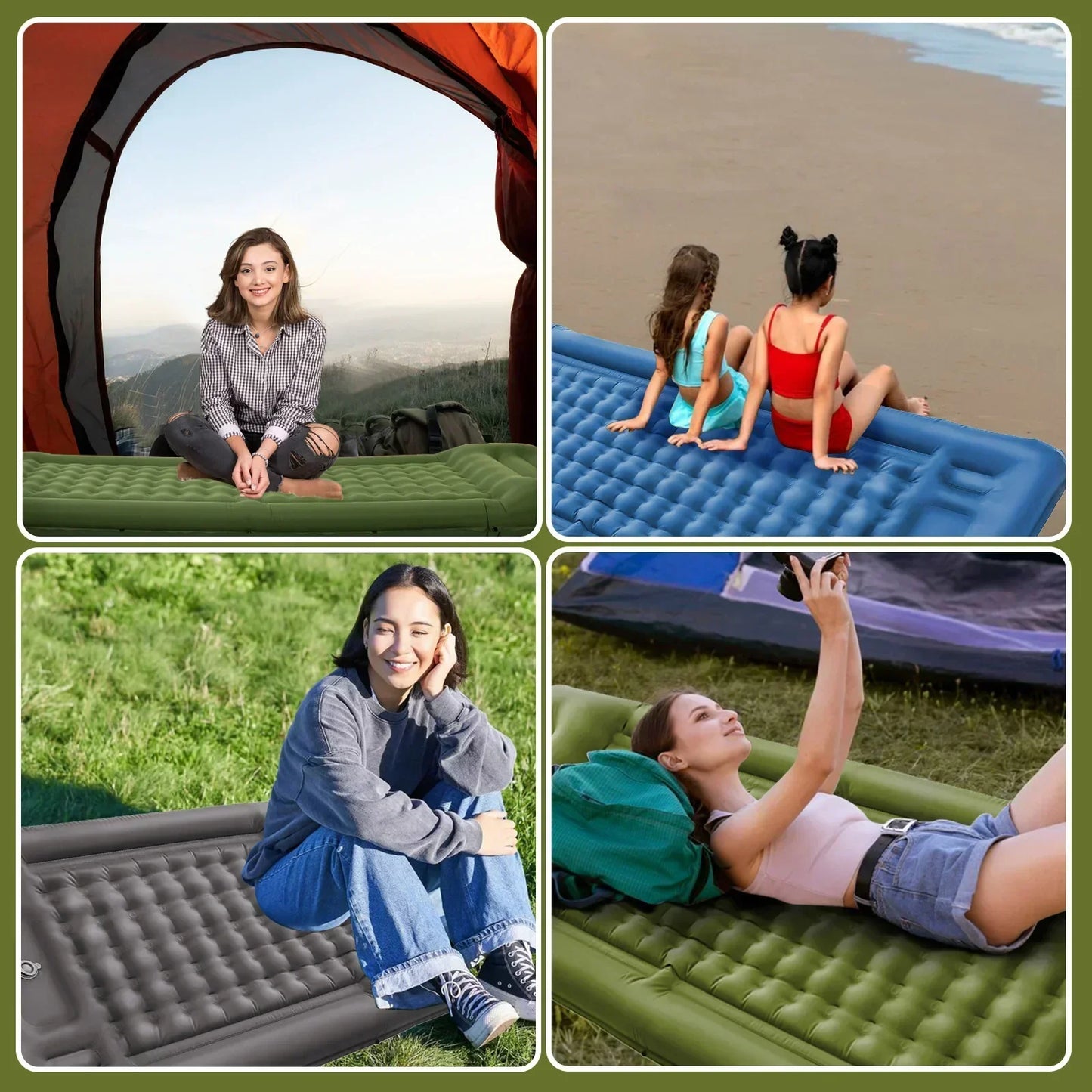 Norvo | TrekBreeze Camping Liggeunderlag Selvinflaterende | 12 cm Tykk | Med Fotpumpe & Kan Koble Sammen | Ultralett & Vanntett