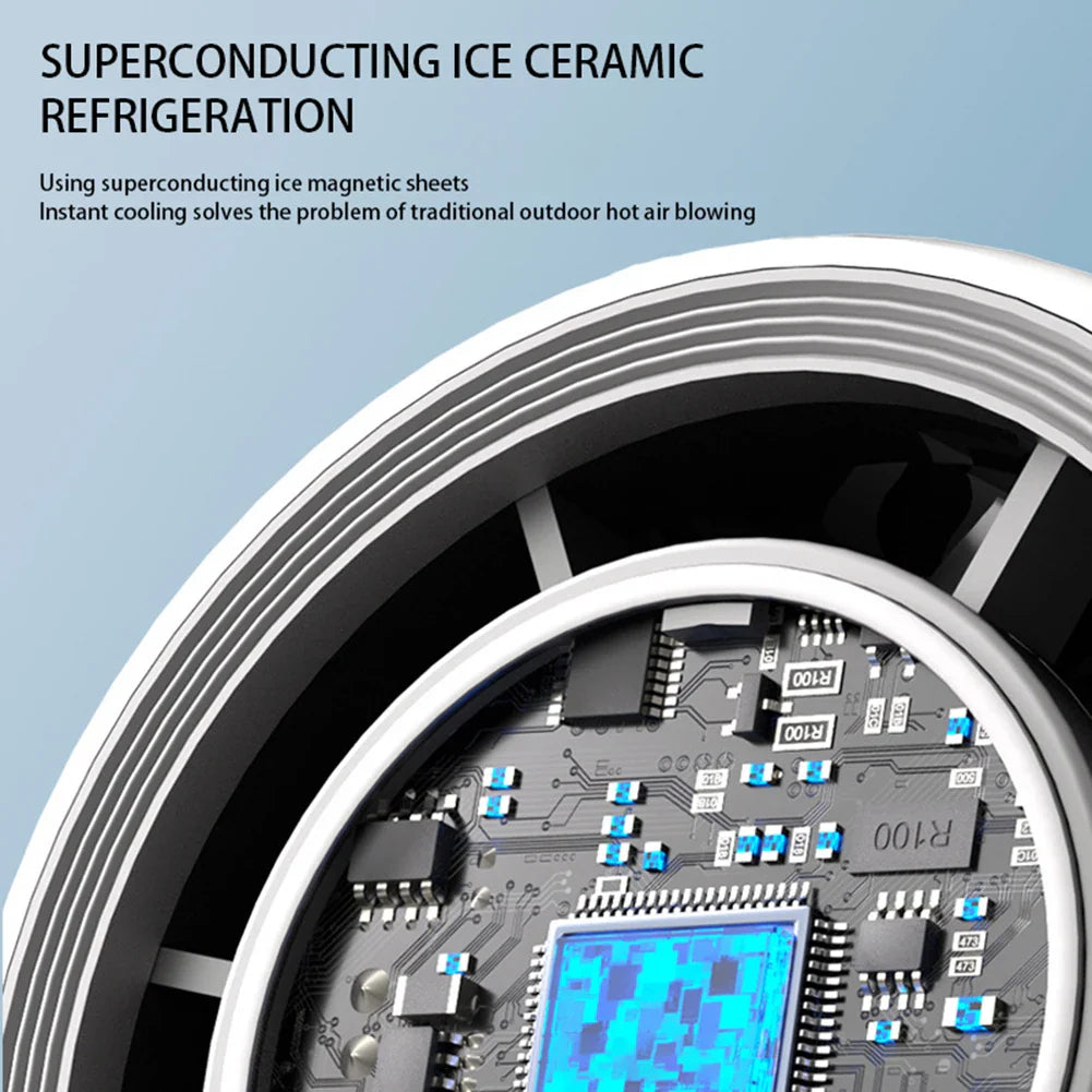 Norvo | CoolioX Mini Håndvifte | 100 Vindnivåer & Digital Skjerm | Sammenleggbar & USB Oppladbar | 4000 mAh Batteri
