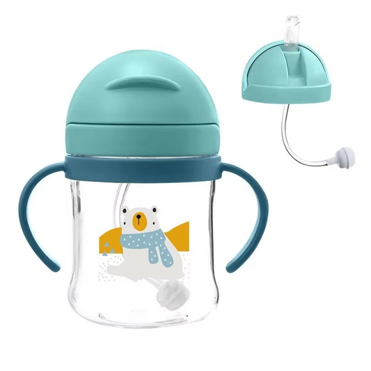 Norvo | 8.5 oz Baby Treningskopp med Dobbel Håndtak og Flip Lokk Lekkasjefri Design