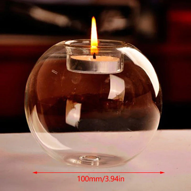 Norvo | LightGlass Lysglass Tealight Holder Rund | Transparent Design | Hult Dekorativt Glass for Stue & Bryllup | 1 stk