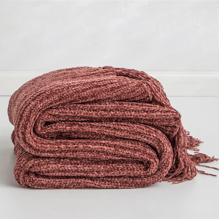 HeartCozy Blanket – Luxe Chenille Blanket with Heart Fringes Norvo